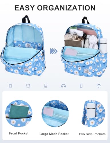VASCHY Backpack for School, Lightweight Water Resistant Bookbag Casual Daypack for Women/Teen Girls Daisy - color: Z-daisy