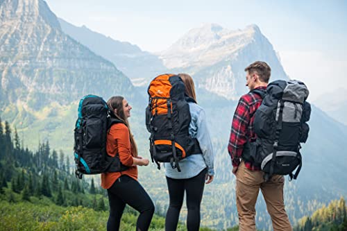 Teton 65L Scout Internal Frame Backpack for Hiking, Camping, Backpacking, Travel, Rain Cover Included, Pacific - color: Pacific, size: 65L