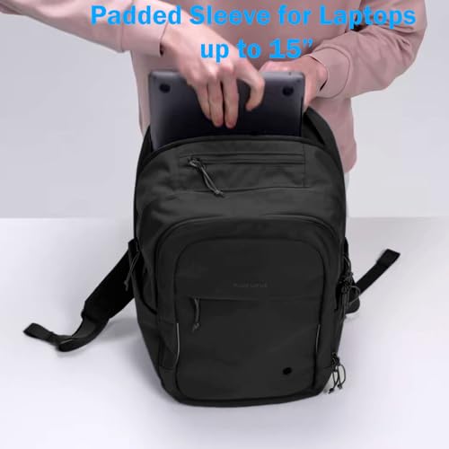 PUREVAVE YKK Zipper Travel Laptop Backpack for Men, and Women - color: Charcoal Black