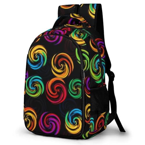 Water Resistant College Bookbag Tie Dye Colorful Rose Black, Sturdy Laptop Backpack with Water Bottle Pockets for Men Women Travel Work - color: Pattern (270)