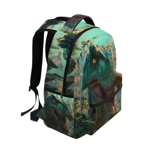 susiyo Jungle Dinosaur School Backpack Bookbag Lightweight College Back Pack Travel Camping Casual Daypack for Teens Girls Boys Women Men - color: Jungle Dinosaur