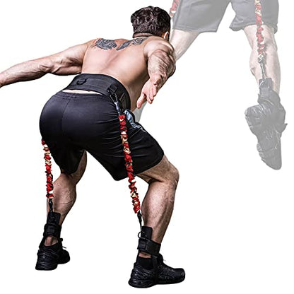 INNSTAR Vertical Jump Trainer for Volleyball Basketball Home Gym, Jump Machine Resistance Bands, Easy to Carry, Adjustable Jump Training Equipment - color: Passion 50Lbs