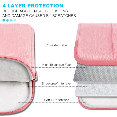 Lacdo Chromebook Case 11 Inch Laptop Sleeve for 11 Inch Acer HP Lenovo Dell Samsung ASUS Chromebook Spin 3 11, 13 inch New Surface Pro 11 Copilot+PC / 10 9 8 X, 11.6" MacBook Air Computer Bag, Peach - color: Peach, size: 11-11.6 Inch