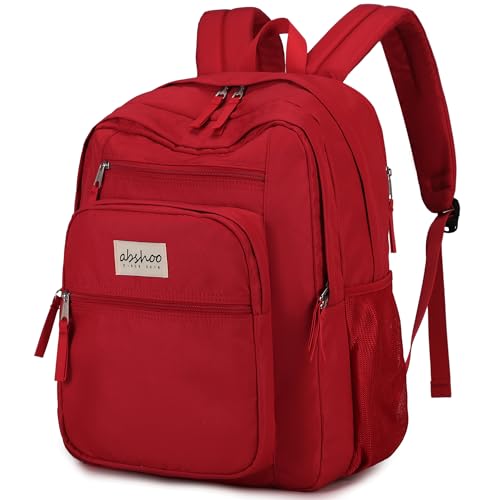 abshoo 34L Big School Backpack For College Women Girls Middle High School Teen Bookbag Travel Backpack Daypack (Red) - color: Red