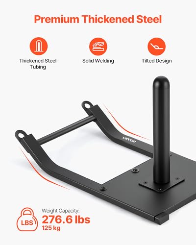 VEVOR Football Sleds and Chutes, Weight Sled, Football Training Pull Push Running Sled, Fitness Workout Sled Push Gym Equipment, Adjustable Height Handle, Compatible 1/2 in Weight Plates - style: Dragging