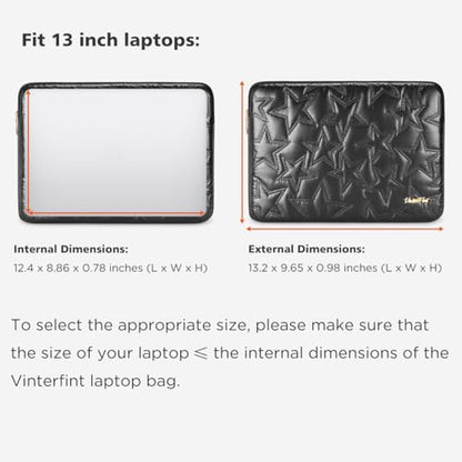 13 inch Laptop Sleeve Case for 13" MacBook Air M5/M4/M3, 13" MacBook Neo/Pro, 13" Latitude 5350/7320/7350, 13.4" Dell XPS 13, 13" ThinkPad X13 Gen / L13 Gen 5, HP Laptop Bag Cover, Black - color: Black, size: 13 inch / Macbook 13