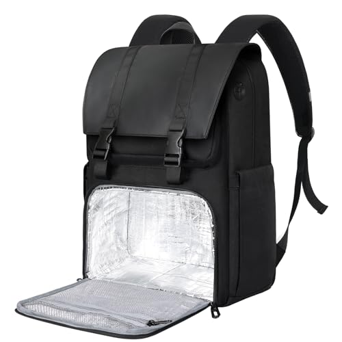 BERTASCHE Laptop Backpack 17.3'' with Lunch Compartment, Work Backpack for Men Women - color: Black, size: 17.3 in-lunch compartment