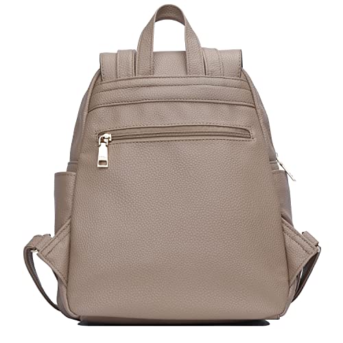 KKXIU Quilted Trendy Leather Backpack Purse for Women and Ladies Shoulder Travel Daypacks Bags (Khaki) - color: Khaki, style: Backpack