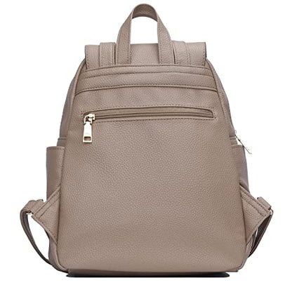 KKXIU Quilted Trendy Leather Backpack Purse for Women and Ladies Shoulder Travel Daypacks Bags (Khaki) - color: Khaki, style: Backpack