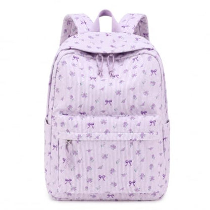 LEDAOU School Backpack for Teen Girls Elementary Middle School Bookbag Kids Backpacks Women Laptop Backpack Travel Daypack (Flower Bow - Purple) - color: Flower Bow - Purple
