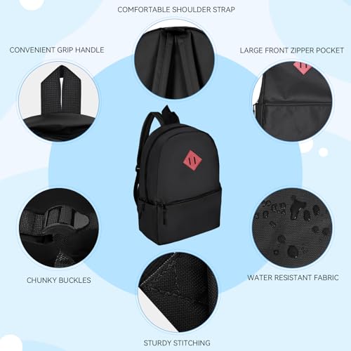 12 Pack Backpacks in Bulk,17-inch Lightweight Bookbags for Elementary,Middle,and High School Students,Bulk Backpacks for Kids,Boys,Girls,Classroom,Travel,Gym Supplies (Black) - color: Black