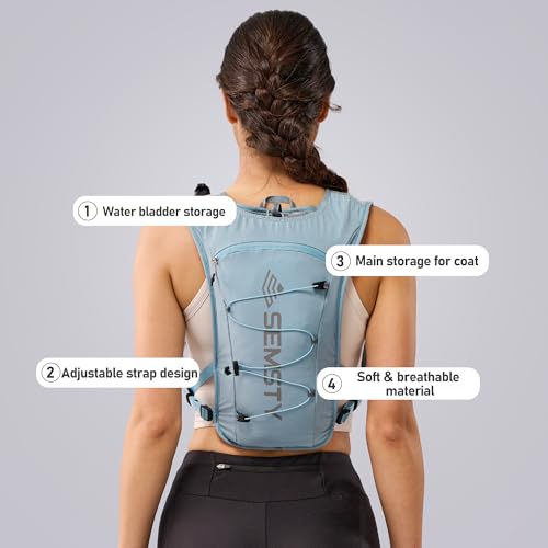 Running Hydration Vest 5L,Running Vest Pack with 1.5L Water Bladder,Lightweight Water Backpack for Hiking Running Cycling - color: Blue