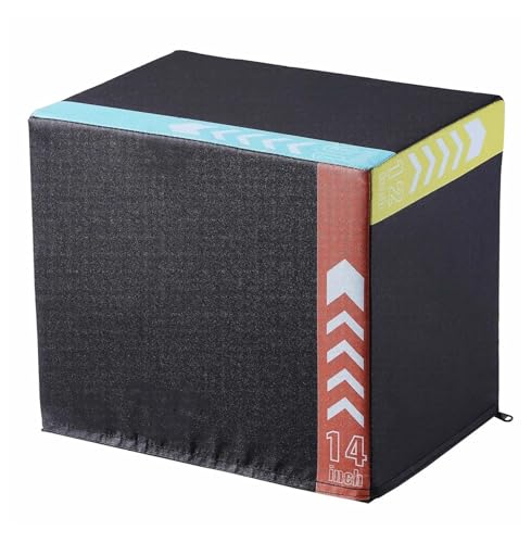 Plyometric Jump Box 3-in-1, 20/18/16 Inch - Cotton Plyo Box for Fitness, Agility & Strength Training - Step Up Platform - Home Gym Equipment - Black
