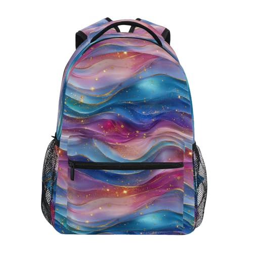 School Backpack for Teens Boys Girls Waterproof Business Work Bag with Chest Strap for College Work Burgundy Blue Rainbow - color: Multicolor02
