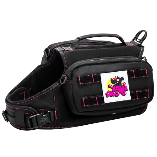 Dog Backpack for Small Medium Large Dogs,Adjustable Dog Backpack Harness with 2 Side Pockets,Vest Dog Pack for Travel,Hiking, Camping - color: BLACK, size: Medium