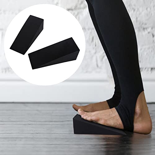 Chenfly Slant Board, Stretcher Wedge for Calf and Ankle Stretch, Non Slip Stretch Board Home Office, Additional Side Handle Portability, Black 15 X 6 X 5 Cm (1 Pair)