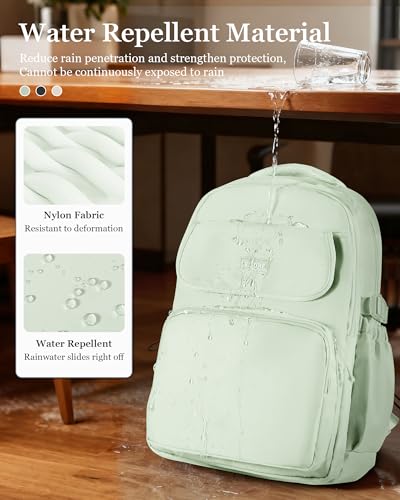 Aesthetic College Backpacks For Women Men,Waterproof High School Back pack,Kawaii Backpack For Teens Girls Boys,Student Latop Travel Backpack(Mint Green) - color: A3-mintgreen