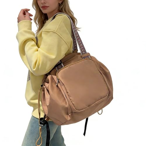 Everyday Bags for Women, Multifunctional Travel Organizer Bag, Large Capacity Tote Backpack, Large Diaper Bag with 15 Pockets, Crossbody and Shoulder Bag (khaki) - color: Khaki