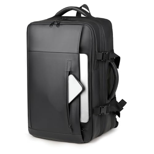 Jiawu Vacuum Backpack with Pump and Combination Lock, 55L Expandable Vacpack Backpack, Air Back Pack, Compression Vacuum Sealed Bags for Laptop, Travel, Business, Camping