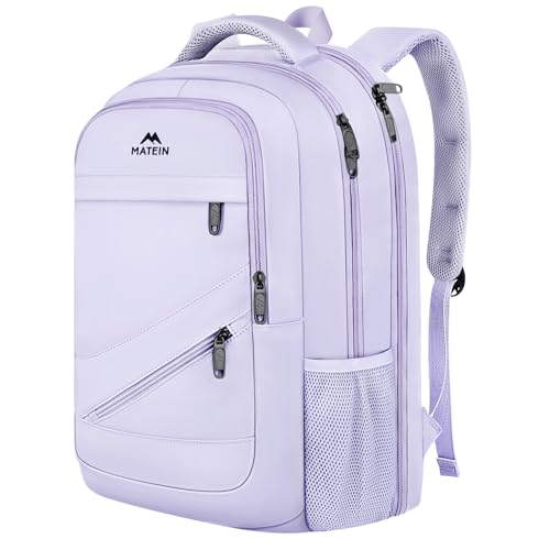 MATEIN Large 17 Inch Laptop Backpack for Women, Lightweight Travel Backpack Fits College School Essentials, Anti Theft Work Commute Nursing Computer Bag TSA Approved for Weekender Trip, Light Purple - color: Purple, size: 17 Inch