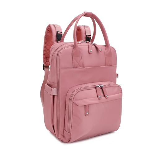 JESSIE & JAMES BeBe CCW Diaper Bag Nylon Backpack Multi Function Diaper Bag with Changing Pad & Stroller Straps_Mauve/Mauve - color: Mauve/Mauve