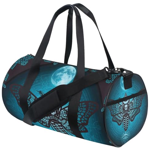 MNSRUU Duffel Bags Skull Butterfly Sports Gym Bag Travel Luggage Overnight Bags for Men Women Duffel Bags for Traveling - color: Skull 89