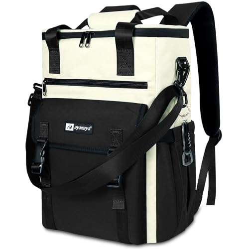 Backpack Cooler for Women, AYAMAYA Stylish 35 Cans Leakproof Soft Cooler Backpack, Waterproof Insulated Lunchbox Shoulder Bag Keeps Cold for Up to 18 Hours for Camping, Beach, Work, Picnic, Travel - color: Black