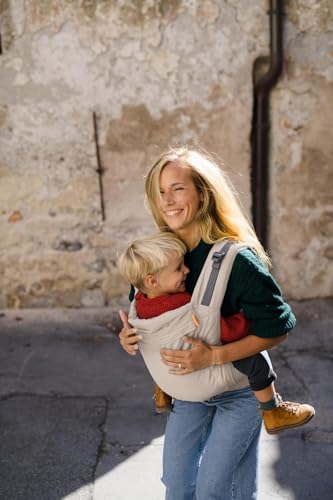 Beco Toddler Carrier with Extra Wide Seat, 100% Cotton - Front-Carry & Backpack Style - Lightweight & Ergonomic Sling Carrier for Children (24-48 Months) - Ecru - color: Ecru