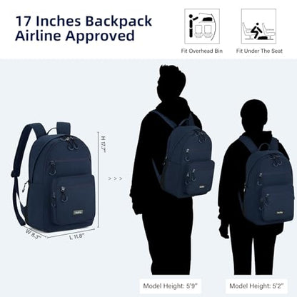 HanTrip 18 Inch Carry on Travel Backpack with Lots of Pockets, Navy Blue - color: Navy Blue, size: 18 Inch