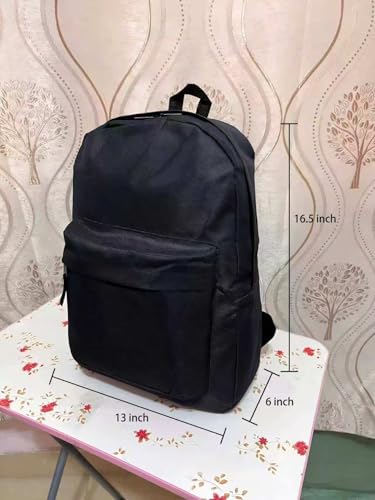 Casual Daypack Backpacks For Men and Women Canvas Backpack 15.6 Inch Lightweight Shoulders workbag Travel Water Resistant Back Pack Black - color: Black