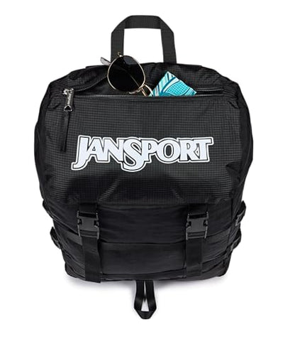 JanSport Skip Pack Backpack – 28L Capacity, Fits 13.5" Laptop, Large Main Compartment, Side Water Bottle Pocket – Ideal for Work & Travel, Black - color: Black