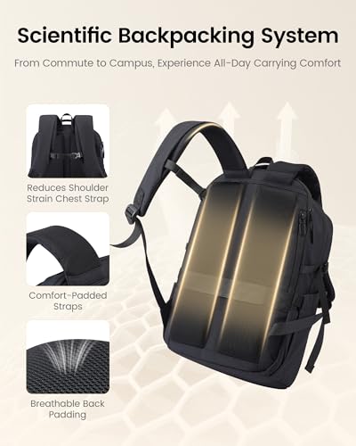 LOVEVOOK Laptop Backpack Women with Tumbler Holder, Work Travel Backpack - color: Black, size: 17 Inch