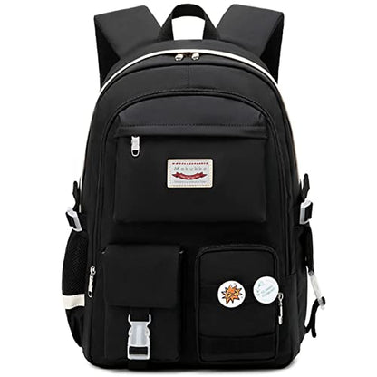 Makukke School Backpacks for Teen Girls - Laptop Backpacks 15.6 Inch College Cute Bookbag Anti Theft Women Casual Daypack,Black - color: Black