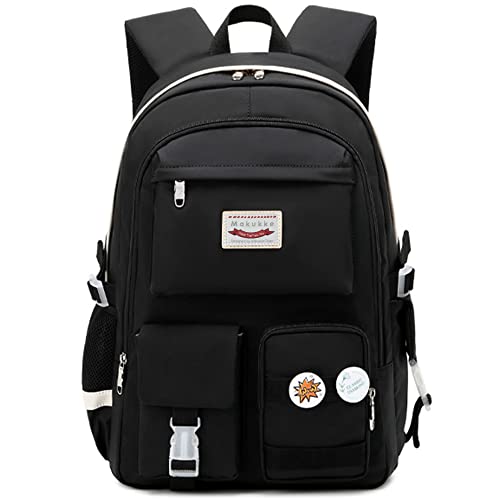Makukke School Backpacks for Teen Girls - Laptop Backpacks 15.6 Inch College Cute Bookbag Anti Theft Women Casual Daypack,Black - color: Black