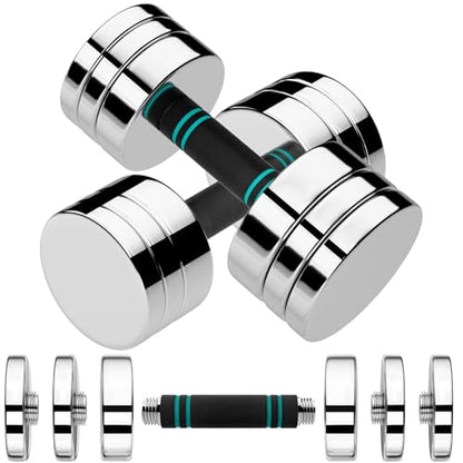 LIFERUN Steel Adjustable Dumbbell Set of 2, 5/10/15lb Free Weights Dumbbells Set, Non-Slip and Comfortable Foam Handle, Adjustable Dumbbells Weights Set for Home Gym Office Exercise - style: 15lbx2