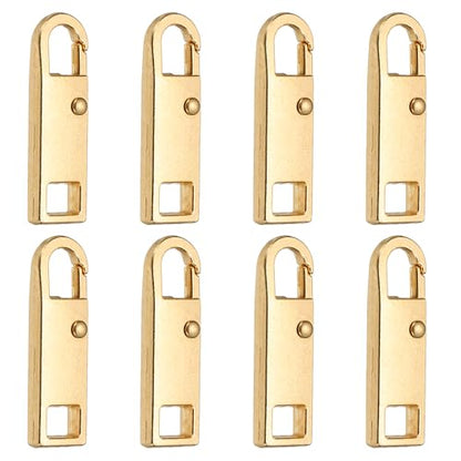 uxcell 8Pcs Zipper Pull Replacement, Metal Zipper Handle Mend Fixer Tab Repair for Luggage Suitcase Backpack Jacket Bags Boots Coat Handbags, Gold Small - color: Gold, size: Small
