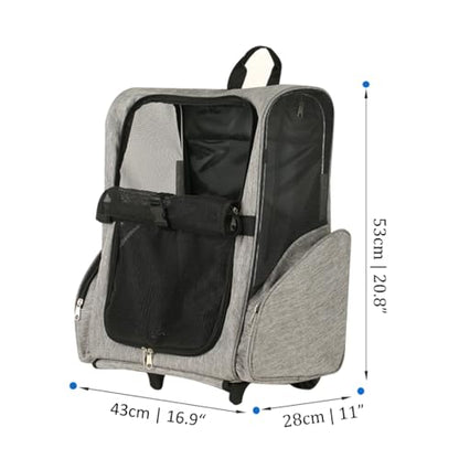 Pet Trolley Bag Cat Dog Travel Bag Portable & Breathable Pet Carrier Backpack - Lightweight Dual-Shoulder Design for Easy Travel with Your Beloved Companion Scalable Pull Rod pet Bag (Black) - color: Black