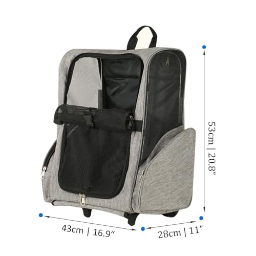 Pet Trolley Bag Cat Dog Travel Bag Portable & Breathable Pet Carrier Backpack - Lightweight Dual-Shoulder Design for Easy Travel with Your Beloved Companion Scalable Pull Rod pet Bag (Red) - color: Red