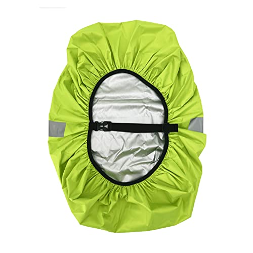 Jaegvida Waterproof Backpack Rain Cover 30L-100L Reflective & Non-Reflective Lightweight Durable Hiking Camping Bike Rain Shield - color: Light Green-Reflective Strip, size: 60-70L