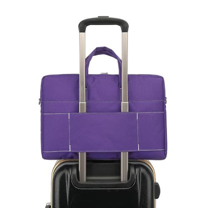 15-15.6 inch Laptop Shoulder Bag, for MacBook Pro 16, Hp Lenovo Dell 14 inch Waterproof Messenger Bag Case Sleeve (purple) - color: Purple