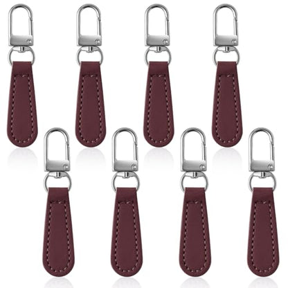 Deoward Zipper Pull Replacement Leather Handle Detachable Zipper Repair Tab for Luggage, Backpacks, Suitcases, Jackets, Purses, Handbags (8 PCS) - style: Leather Handle Zipper Pulls (Burgundy)