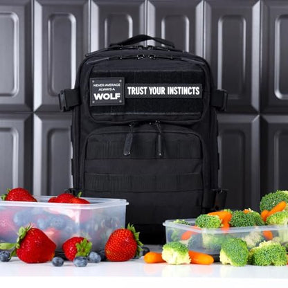 WOLFpak 9L Mini Meal Prep Management Backpack (Alpha Black) Lunch Box, Cooler, Travel, Insulated Bag, Daypack - color: Alpha Black