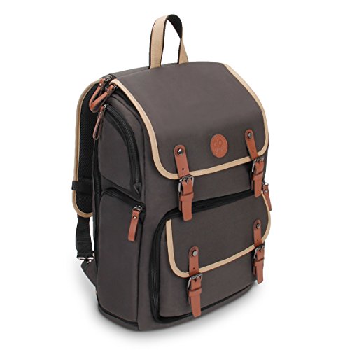GOgroove Camera Backpack Bag Professional for DSLR/SLR/Mirrorless Photography Camera Case and Laptop with 15.6 inch Laptop Compartment, Tripod Holder, and Waterproof Rain Cover (Gray) (Full-Size) - color: Grey