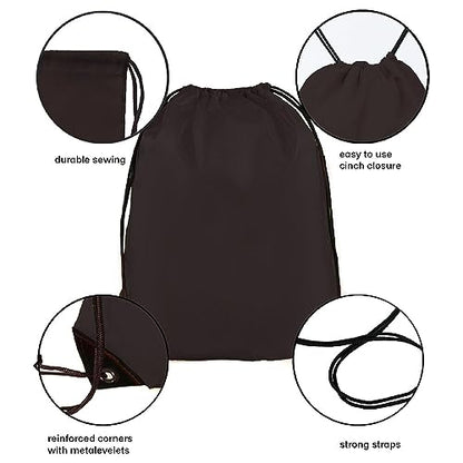 JohahaTim Drawstring Backpack Bulk 20 Pcs Draw String Bags DIY Gym Sports Traveling Yoga Cinch Bag Sackpack Drawstring (Black) - color: Black