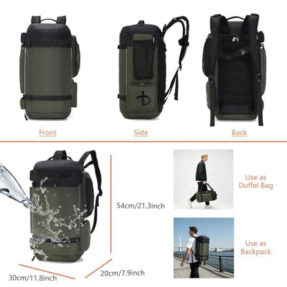 BE SMART 50L Extra Large Gym Backpack for Men, Big Gym Bag with Shoes Compartment, Waterproof Heavy Duty Duffel Bags (Grey Black, Large-40L) - color: Grey Black, size: Large-40L