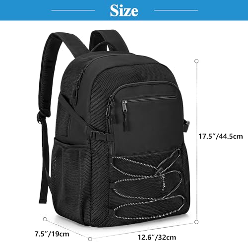 Fasrom Mesh Beach Bag Backpack with Wet Item Pocket, Swim Backpack for Pool, Travel and Gym (Patent Design, Empty Bag Only), Black - color: Black