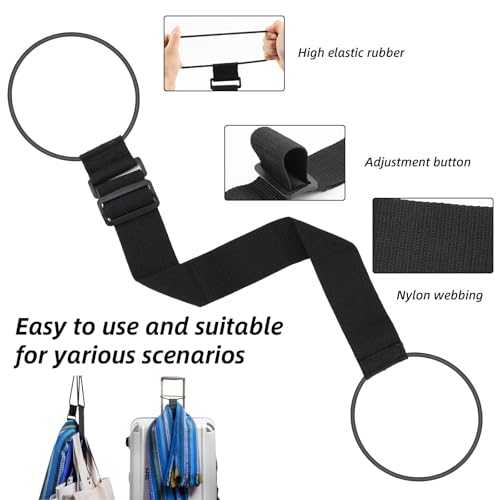 2 Pack Luggage Straps Bag Bungee,Adjustable Elastic Travel Belts for Add a Bag,Suitcase Strap for Attaching Extra Bags,Purse,Backpack,Handbag,Luggage Accessories (Black) - color: Black StyleA