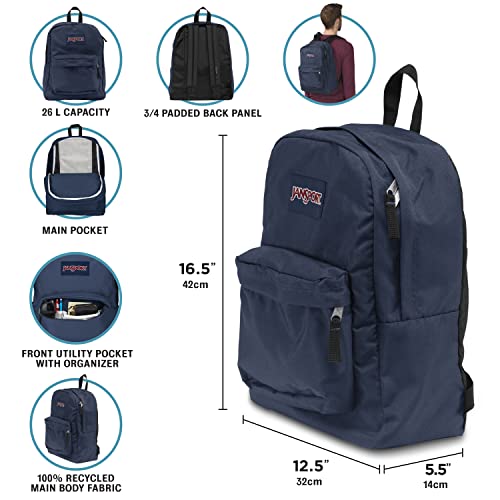 JanSport SuperBreak One Backpacks - Durable, Lightweight Bag with 1 Main Compartment, Front Utility Pocket with Built-in Organizer - Premium Backpack - Blue Dusk - color: Blue Dusk