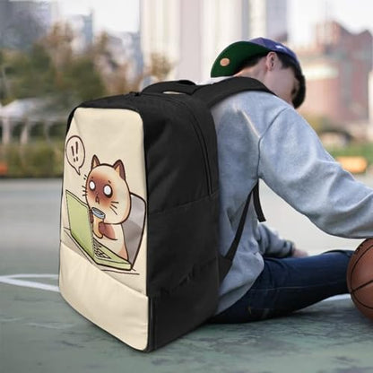 Basketball Backpack With Separate Ball Compartment And Shoes Fit Basketball Volleyball Football - color: Working Cat