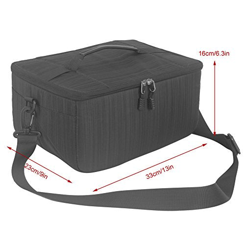 Koolertron Dslr Camera Insert Bag Purse Universal Liner Lens Pouch Partition Protective Cover Waterproof Sleeve for Cannon/Nikon/Sony (Black) - color: Black